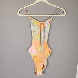 J. Crew Playa One Piece Medium Pastel Print Crisscross Back Swimsuit